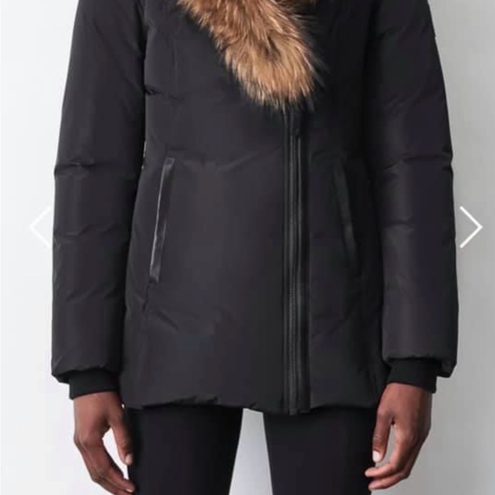 Mackage Adali Black Puffer Coat with Fur Trim - Picture 2 of 2